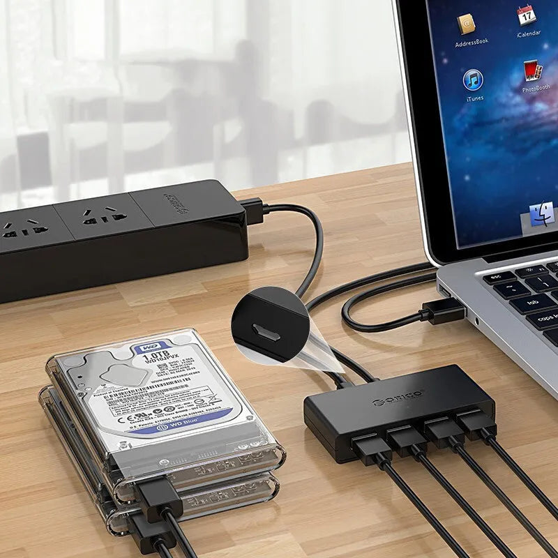 ORICO G11-H4 USB 3.0 hub with four ports and 30cm cable in black