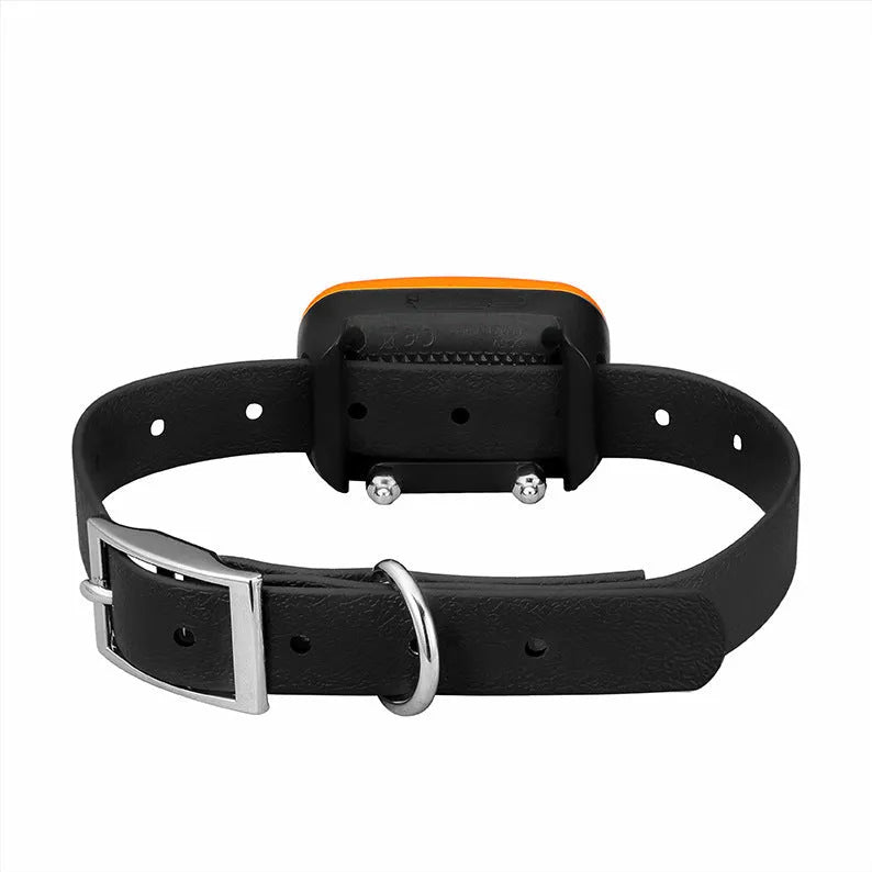 Dog training device with LED digital display, remote control, and silicone sleeve in black