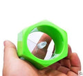 Green and yellow ABS plastic spiral vegetable cutter with 8cm diameter for cucumber slicing