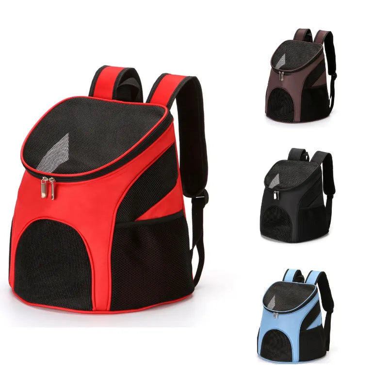 Pet backpack for cats and small dogs in solid colours with hands-free carrying design