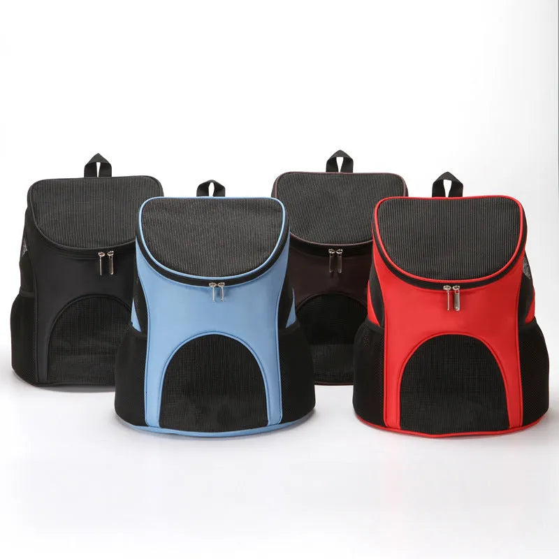 Pet backpack for cats and small dogs in solid colours with hands-free carrying design