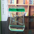 Creative Cruise fluid liquid quicksand timer in blue green, handmade resin desk ornament