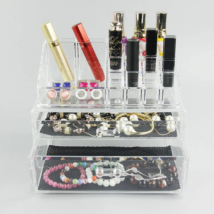 Clear foldable acrylic storage box organiser with transparent sides showing 18 litre capacity.