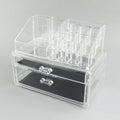 Clear foldable acrylic storage box organiser with transparent sides showing 18 litre capacity.