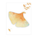Pack of leaf-shaped sticky notes showing designs like ginkgo and maple leaves on a notebook.