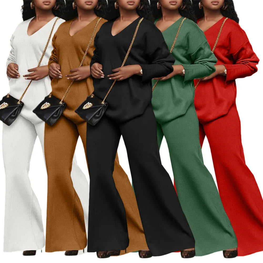 Women's brown suede two-piece suit with split sleeves and trousers