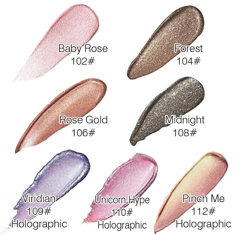 PHOERA Magnificent Metals Glitter and Glow Liquid Eyeshadow 21g bottle with holographic 3D metallic finish