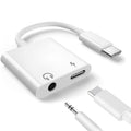 White Type C to 3.5mm audio adapter cable with DAC decoding, 9cm length