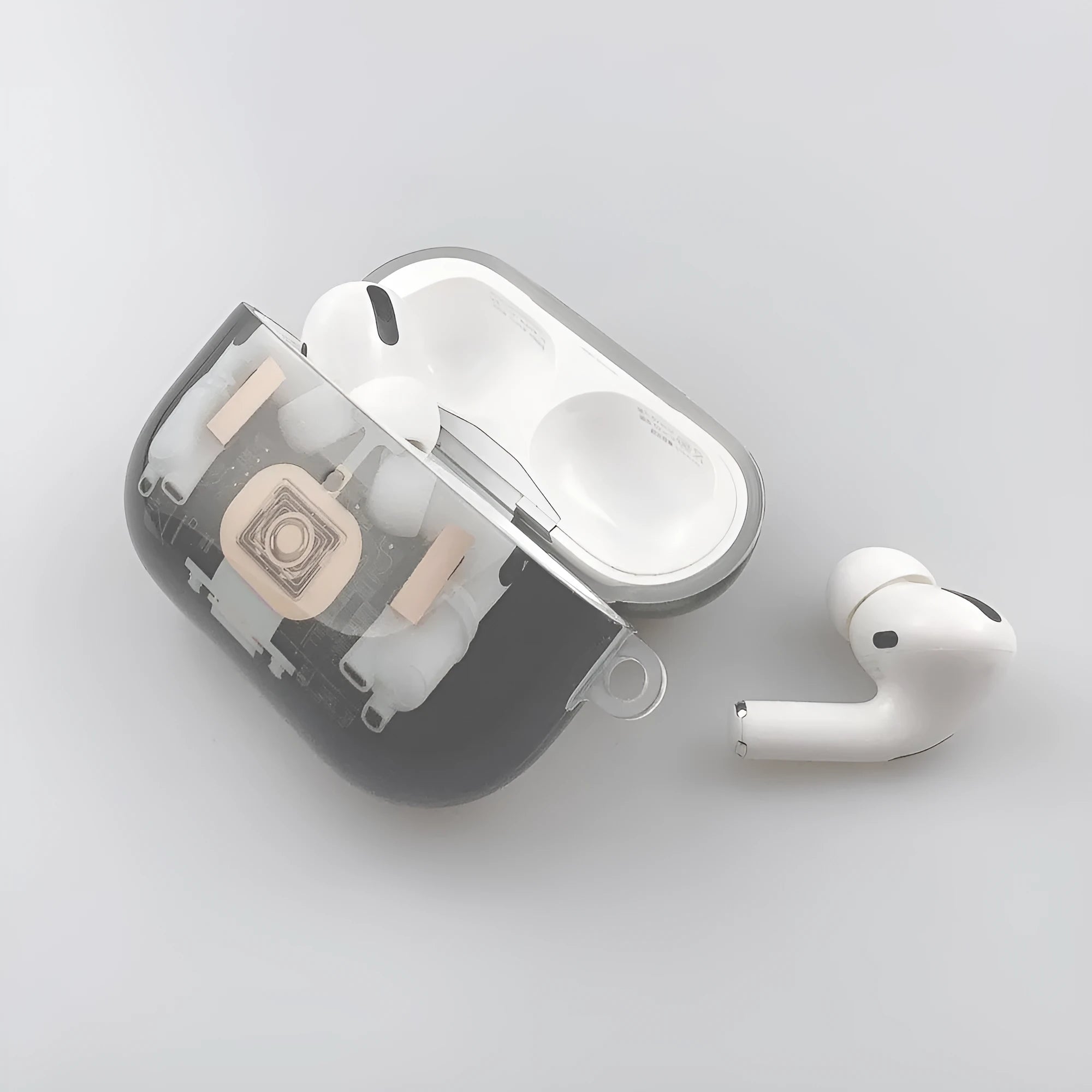 Steampunk mechanical design TPU protective case for Apple AirPods 1 and 2 generation with striped patterns