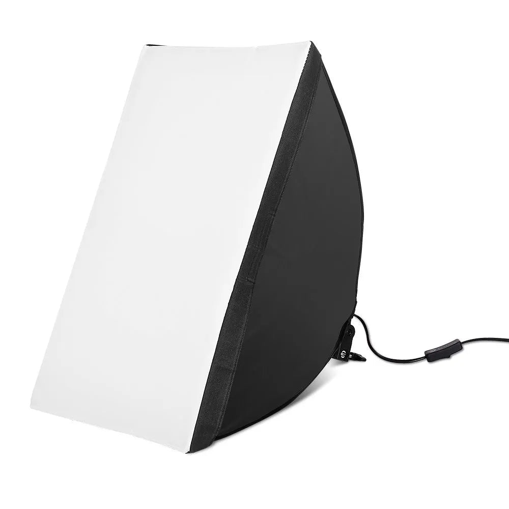 Apple-compatible studio softbox lighting kit with 50x70cm panel on a 2m stand