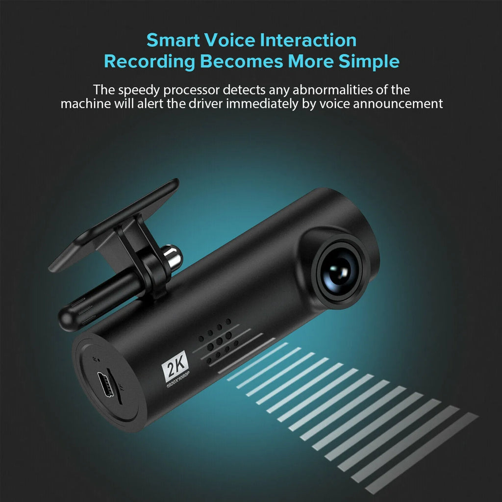 WiFi-enabled car dash cam with super night vision and 170 degree wide-angle lens