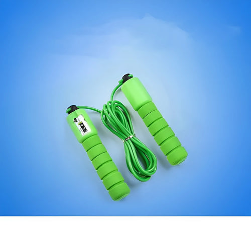 Adult skipping rope with sponge handles and built-in counter, total length 287cm