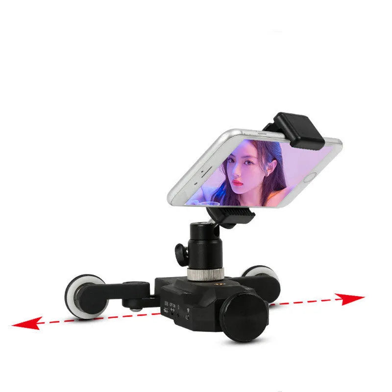 Wireless remote control smartphone slide rail with pan/tilt head on a table
