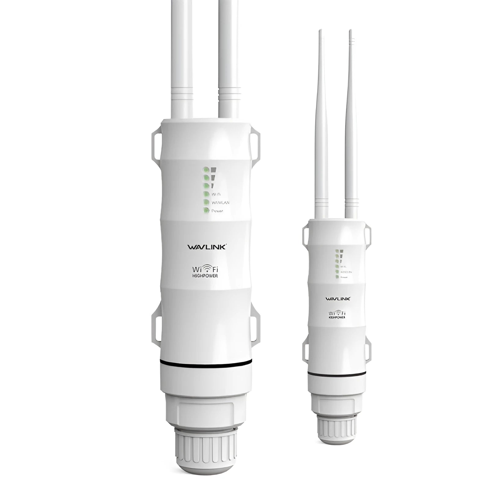 White outdoor wireless access point rangefinder with dual-band high-power coverage up to 600 metres