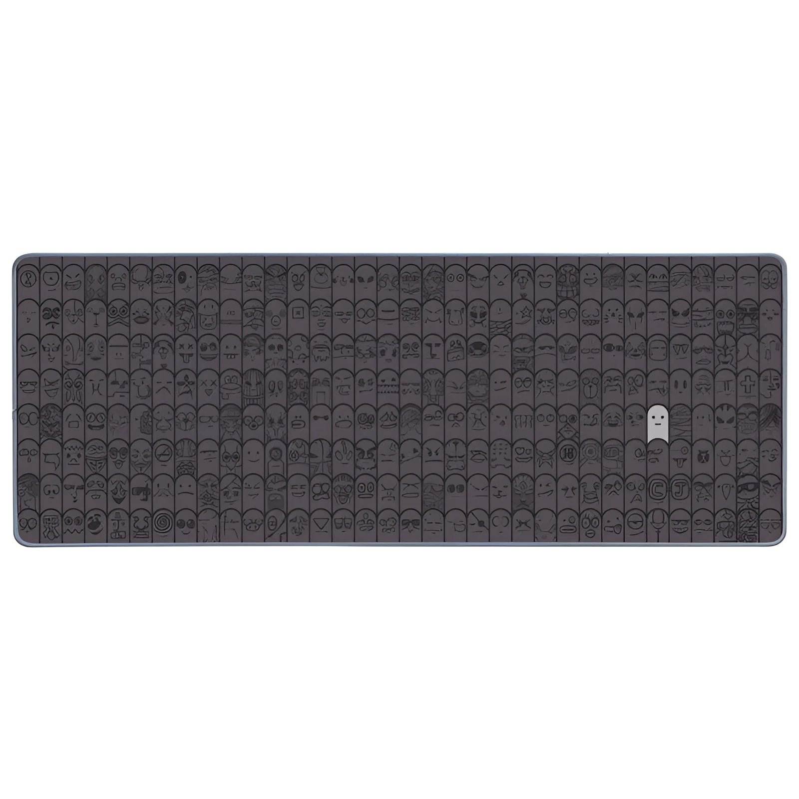 Grey cloth mouse wrist pad on desktop with non-slip underside
