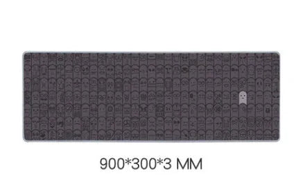 Grey cloth mouse wrist pad on desktop with non-slip underside