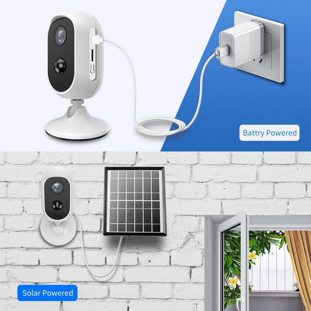 Outdoor battery surveillance dome camera with 1080P night vision and PIR sensor