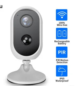 Outdoor battery surveillance dome camera with 1080P night vision and PIR sensor