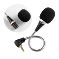 Silver condenser microphone with 3.5mm plug and sponge cover for computer sound card