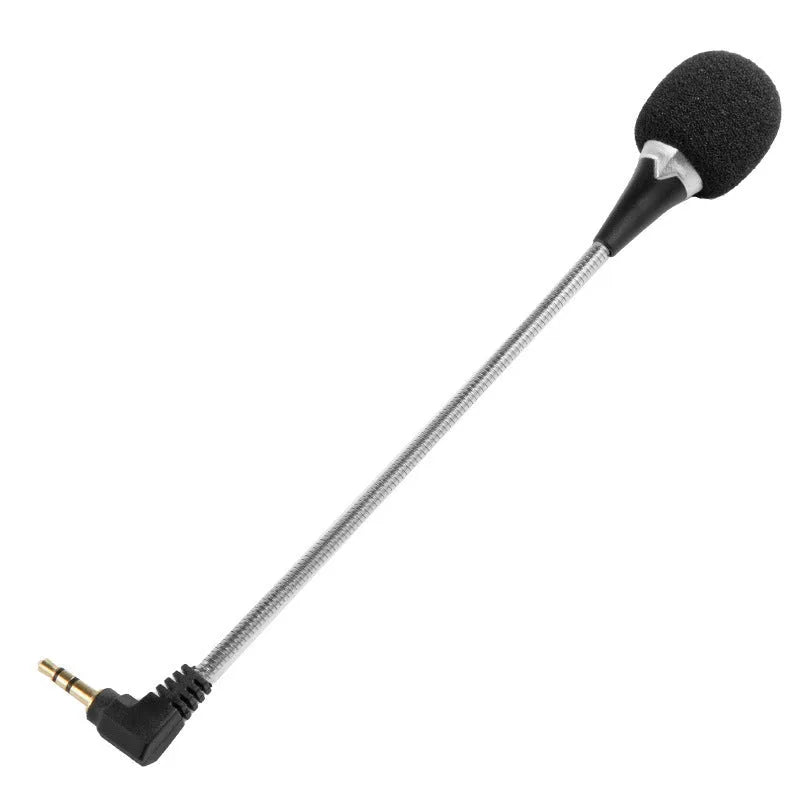 Silver condenser microphone with 3.5mm plug and sponge cover for computer sound card