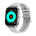 DT35 smart watch with colour screen and silicone strap shown in black on a wrist.