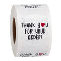 Round white thank you for ordering sticker roll 500 pcs copper plate material