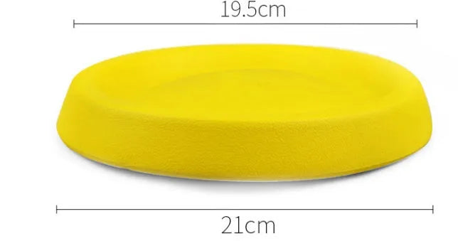 Bright yellow EVA plastic dog throwing toy for training weighing 70g