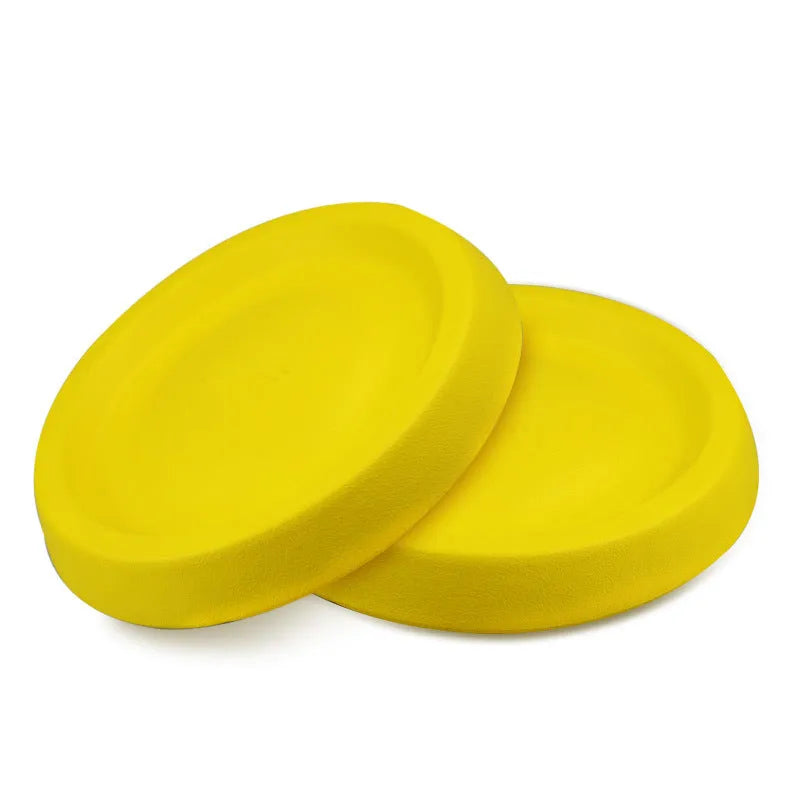 Bright yellow EVA plastic dog throwing toy for training weighing 70g