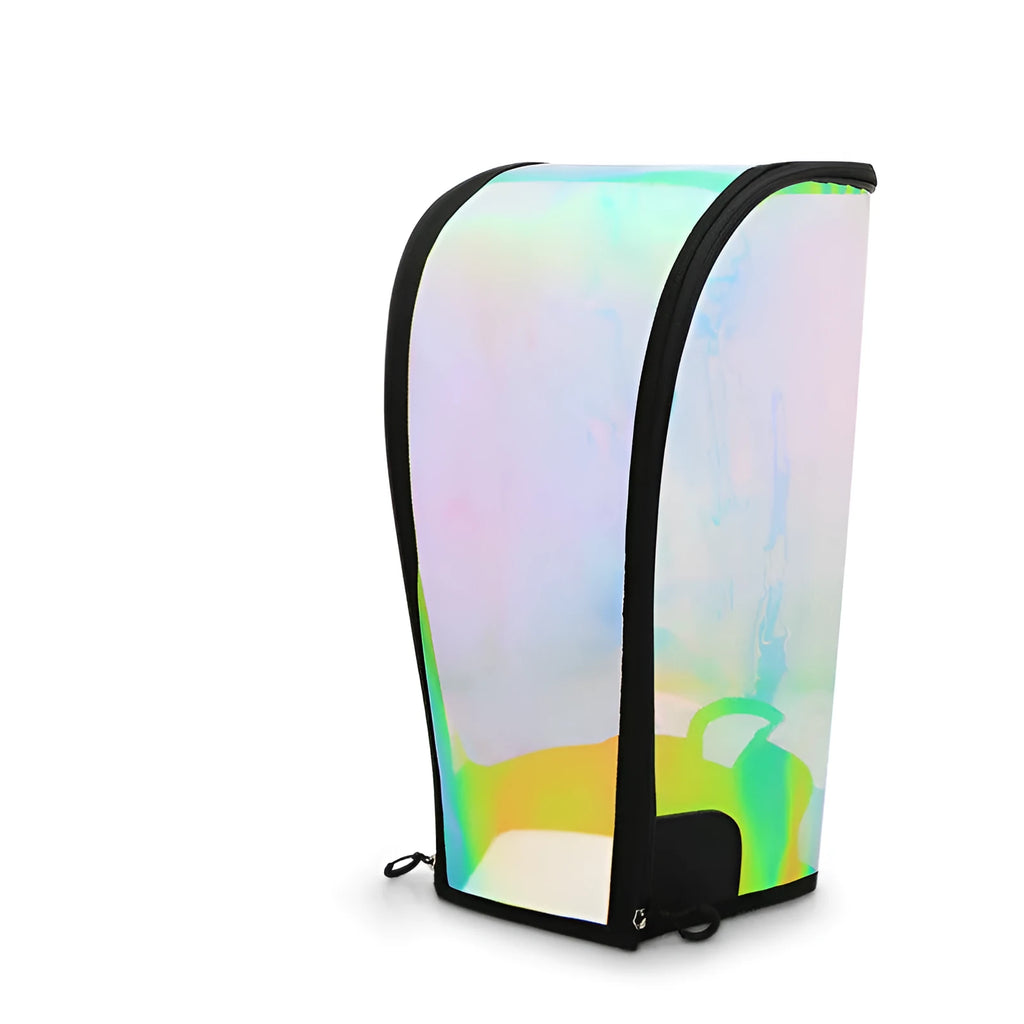 Laser seven-colour translucent ball bag cap with adjustable buckle on a sports bag