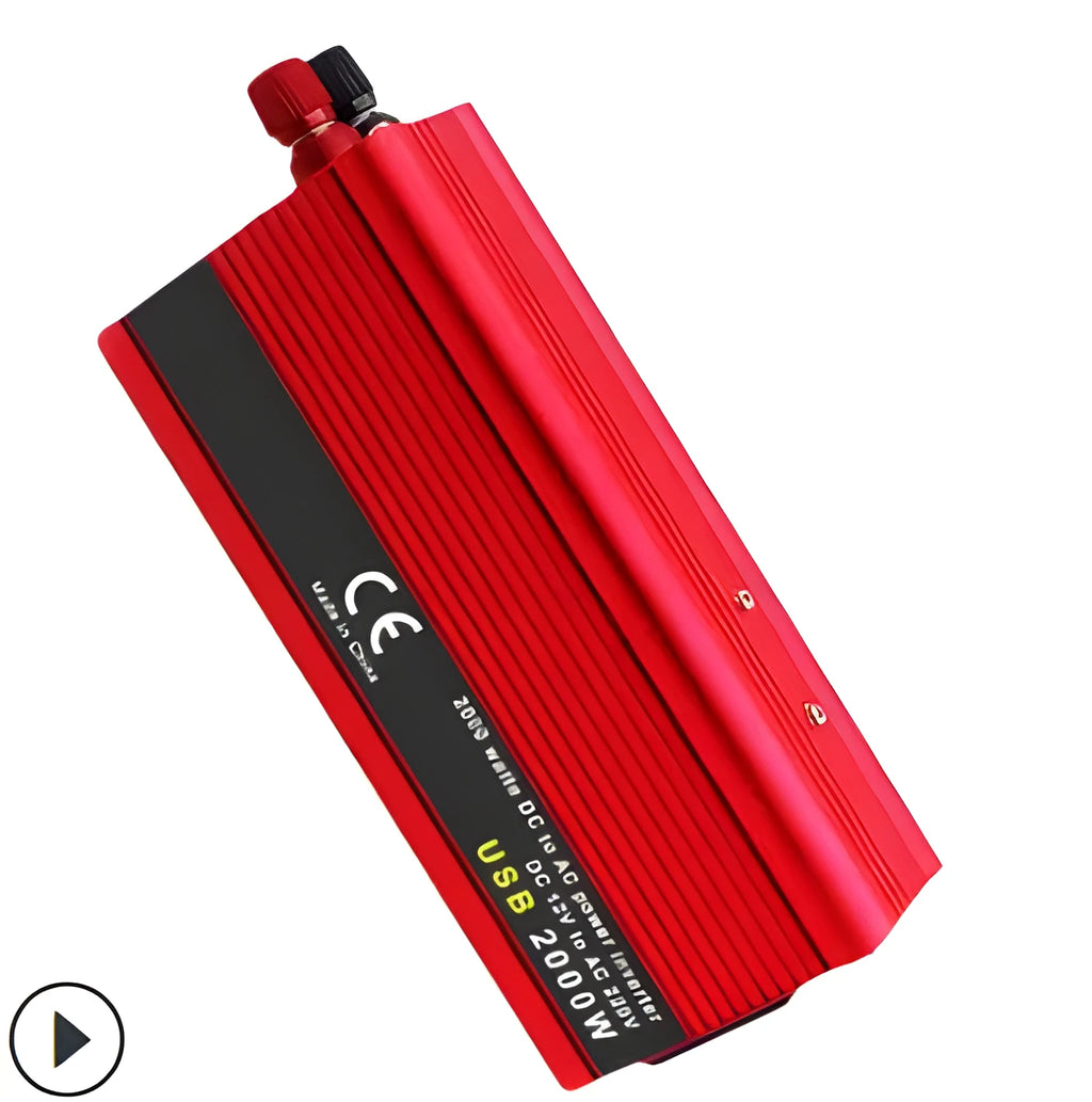2000W sine wave car inverter with dual USB ports, DC 12V 24V input, 27x15x7 cm size