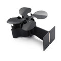 Black Yotsuba style heat-powered fireplace fan for wood stoves with metal blades