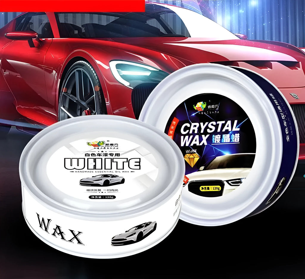 Crystal wax plating kit for car paint with solid wax sponge and towel 120g