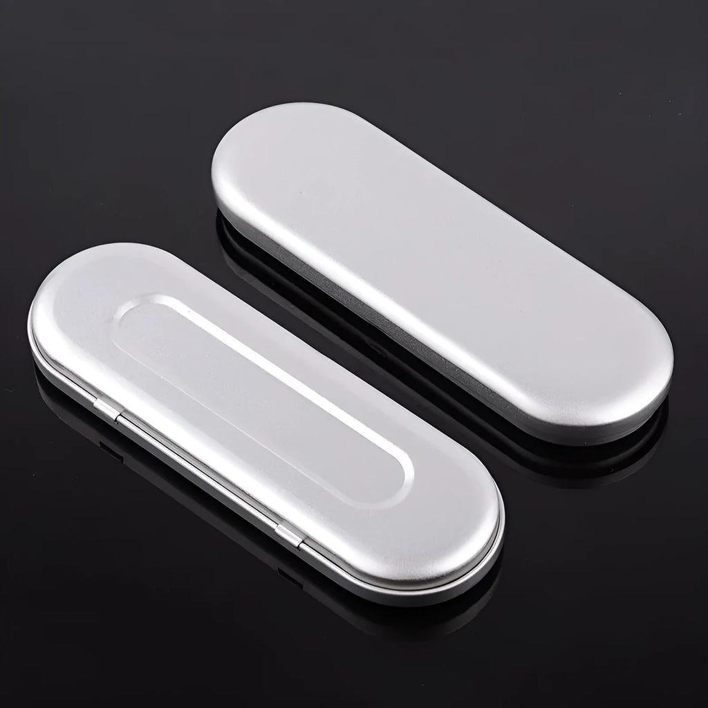 Rectangular tinplate cosmetic box with offset printing measuring 175mm by 60mm by 18mm