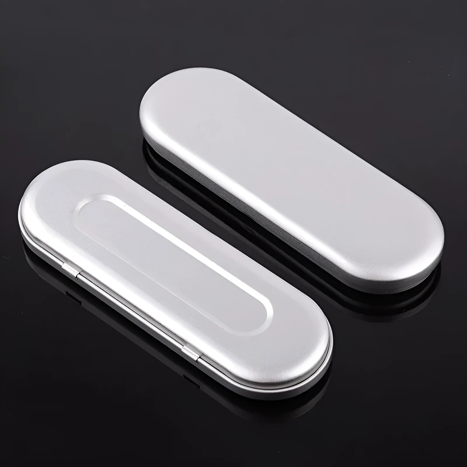 Rectangular tinplate cosmetic box with offset printing measuring 175mm by 60mm by 18mm