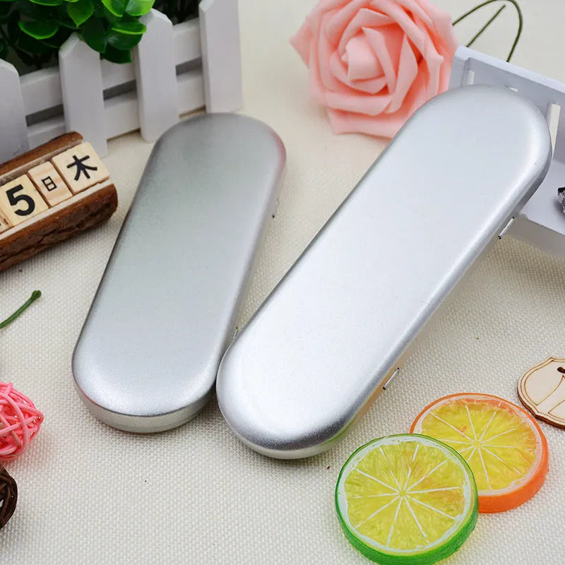 Rectangular tinplate cosmetic box with offset printing measuring 175mm by 60mm by 18mm