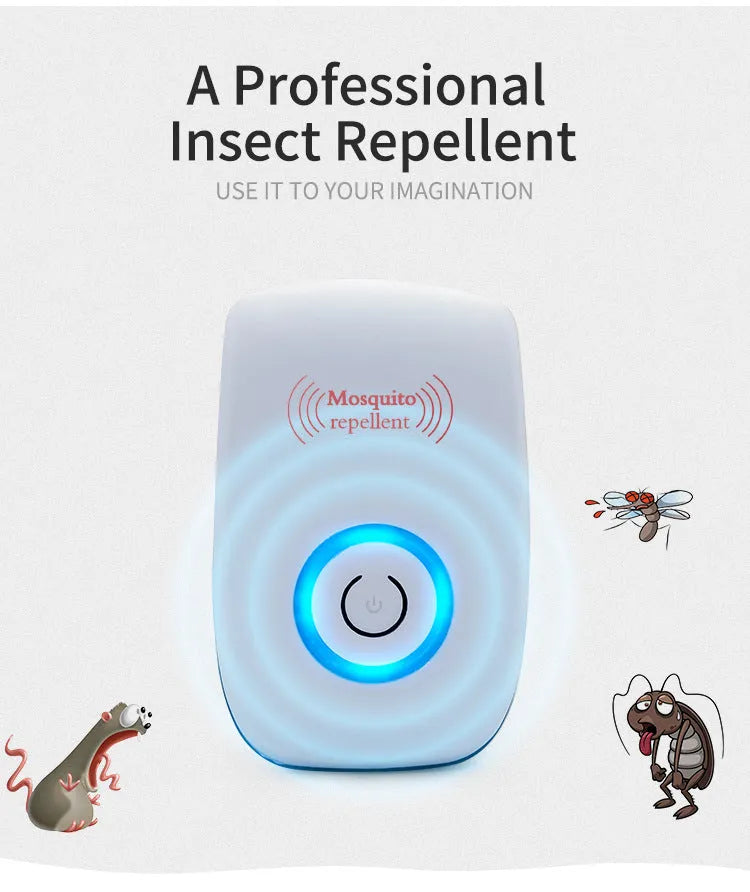 White Home Mini Mouse Insect Repellent Intelligent Electronic Mosquito Killer with UK plug, 5W, 90x56x50mm.