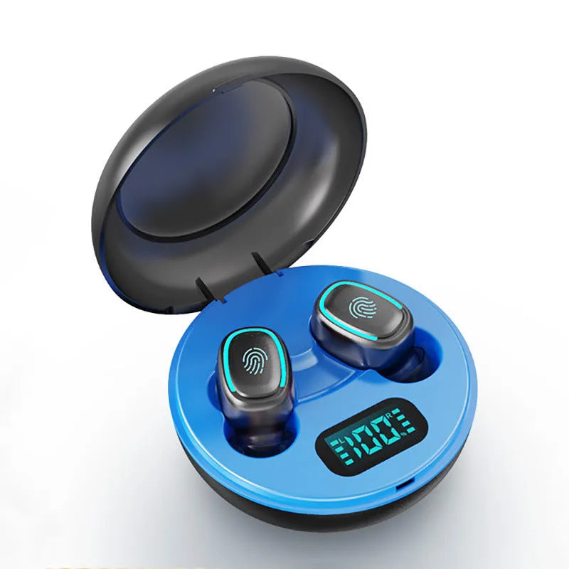 True wireless stereo Bluetooth 5.0 earbuds in white, black, or red colours.