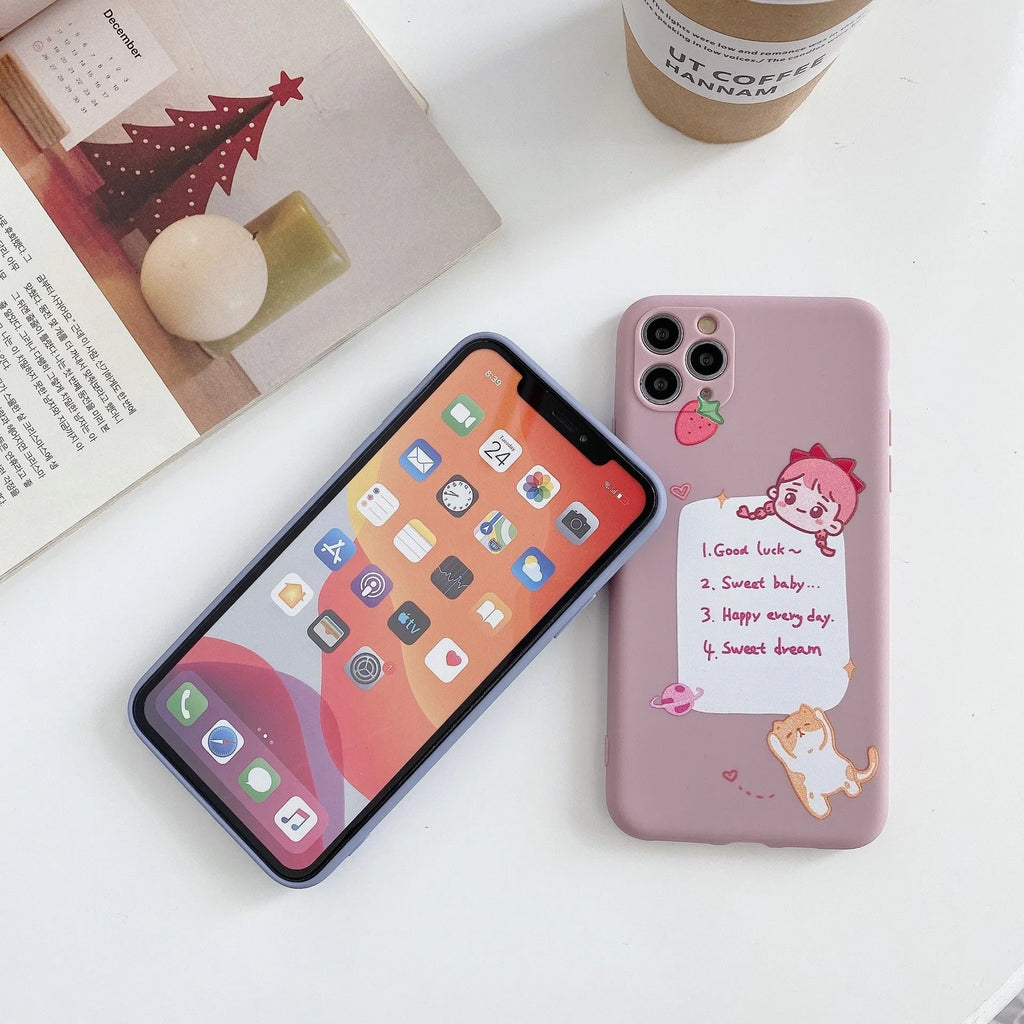 Blue cartoon dinosaur design on a soft TPU silicone case for an iPhone.
