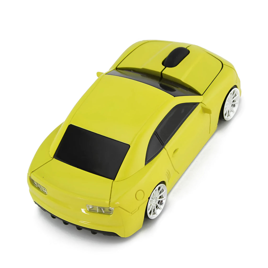 Creative Camaro Hornet wireless car mouse in yellow with 1600DPI optical sensor and USB receiver