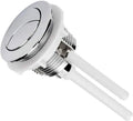 A round, white, dual-button toilet flush button made from ABS plastic, showing a 38mm diameter.