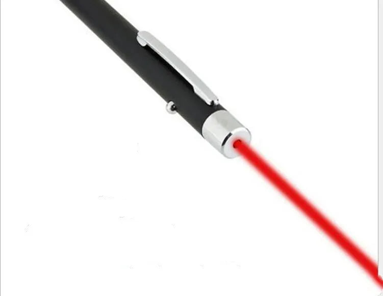 Black red laser light pointer pen for presentations with 100-200 metre range