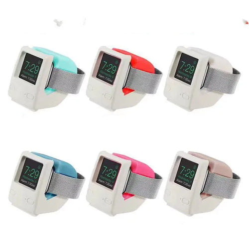 Mint green silicone Apple Watch charging stand for 38mm to 44mm