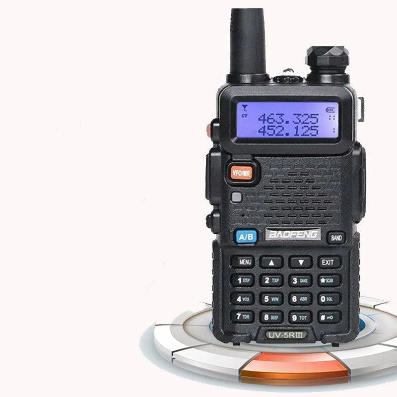 Baofeng UV-5R three segment walkie talkie black with dual antenna and 128 channels
