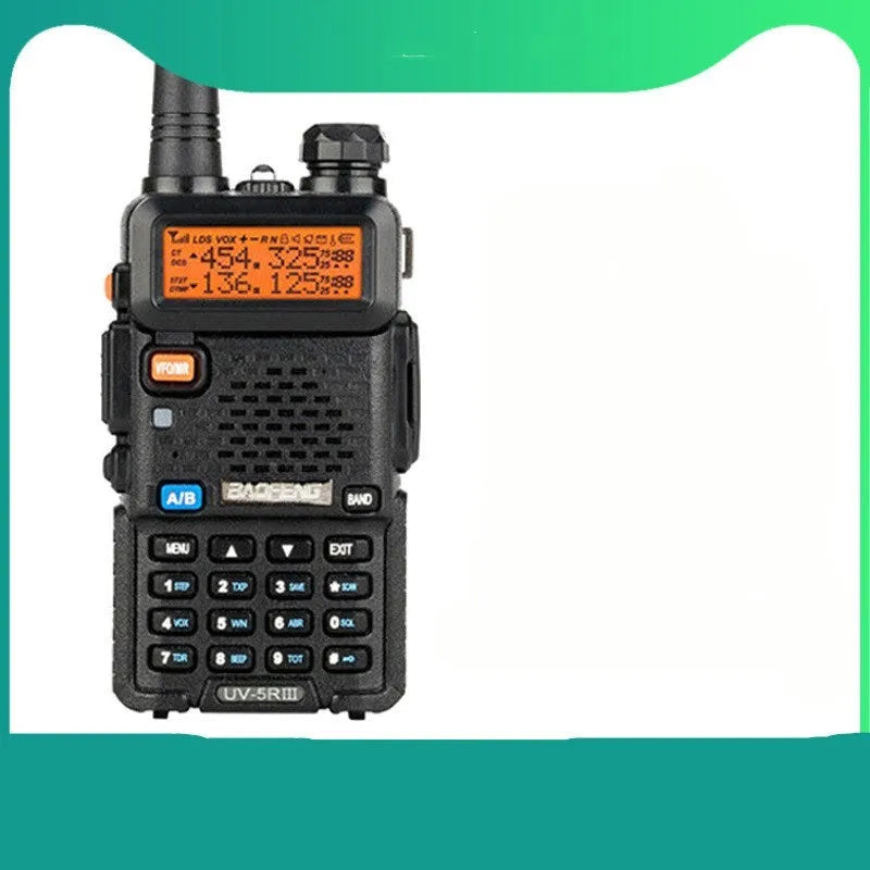 Baofeng UV-5R three segment walkie talkie black with dual antenna and 128 channels