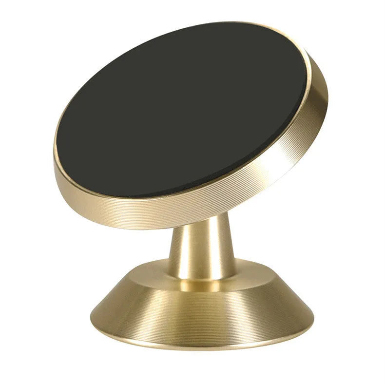 Universal magnetic car phone holder showing black, silver and gold colour options