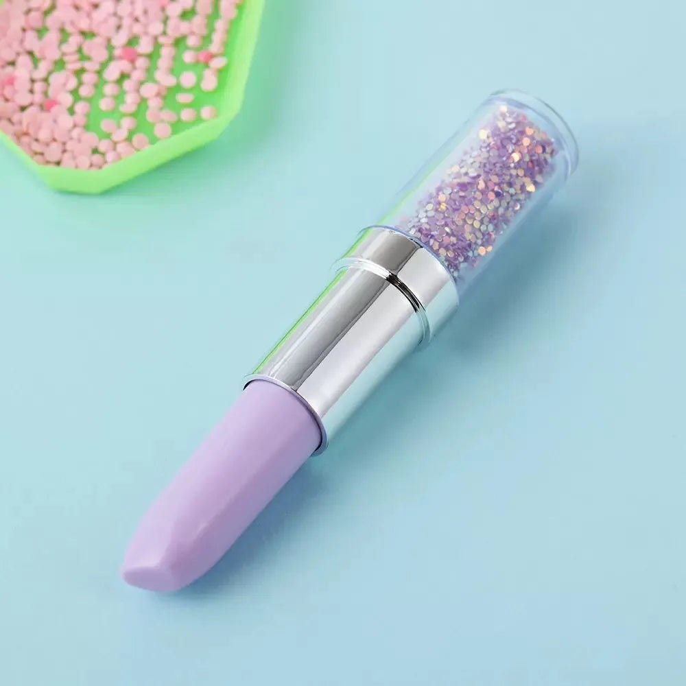 Diamond painting tool drill pen set for 5D diamond embroidery in green, pink, or purple colours