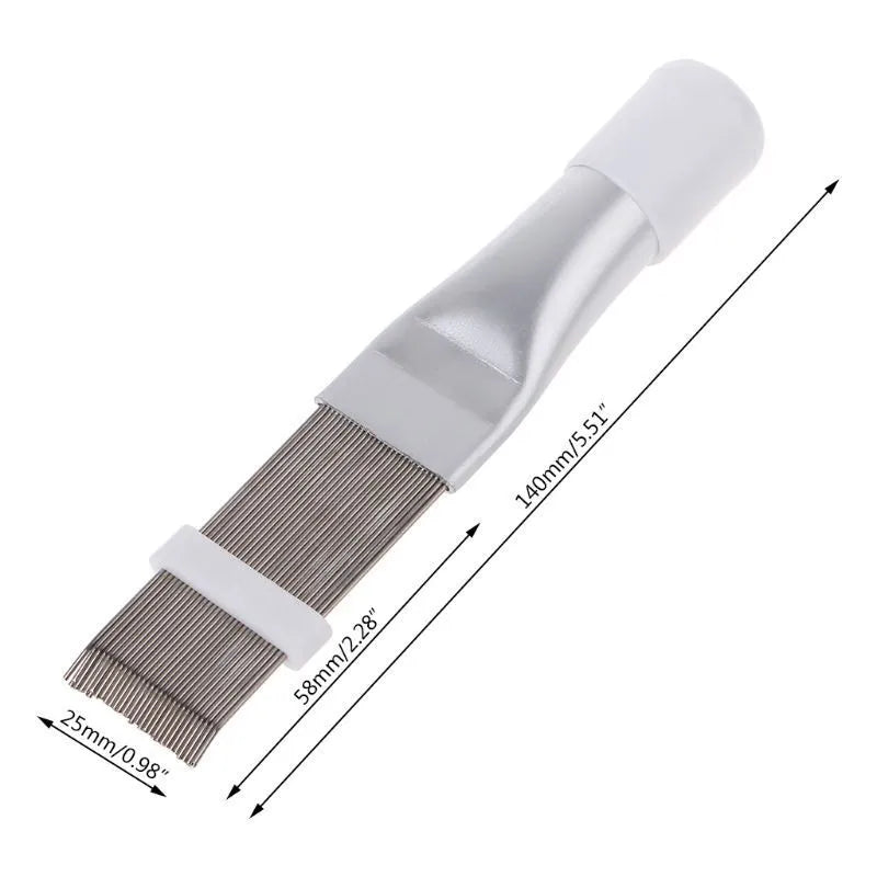 Stainless steel air conditioner fin cleaning brush and metal comb tool for radiator maintenance