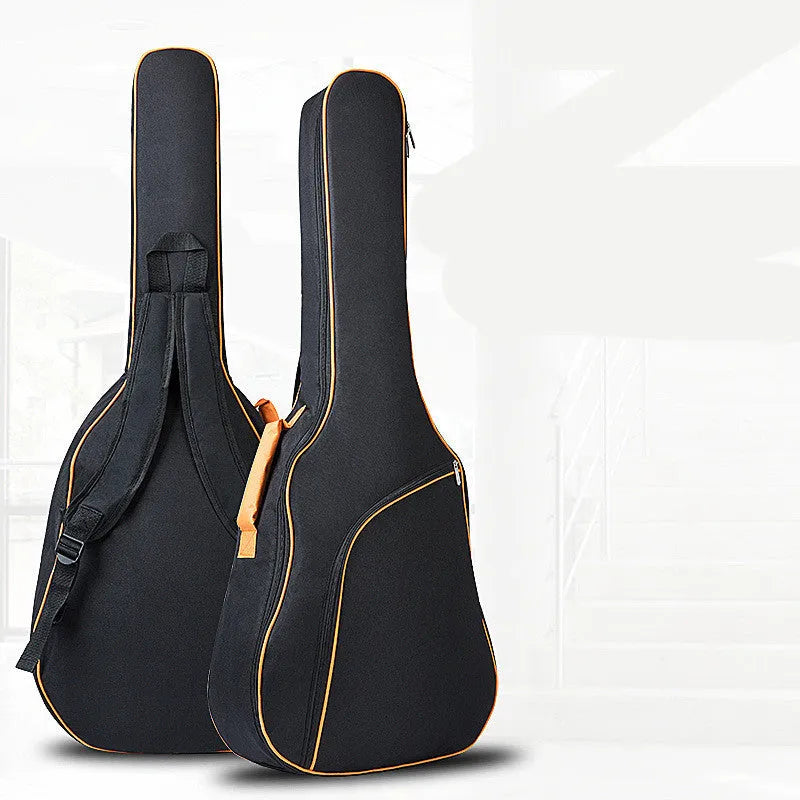 Universal A3 acoustic guitar bag in orange Oxford cloth with double shoulder straps for folk guitar