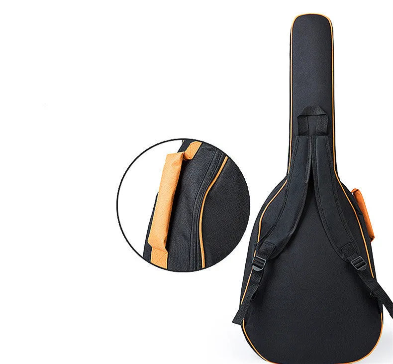 Universal A3 acoustic guitar bag in orange Oxford cloth with double shoulder straps for folk guitar