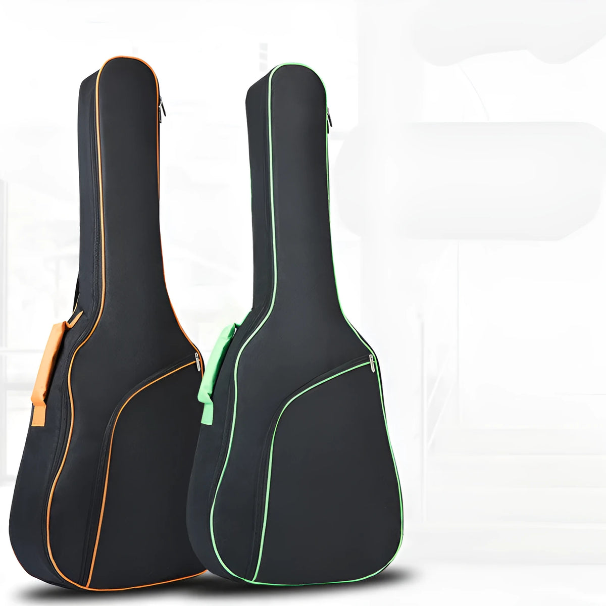 Universal A3 acoustic guitar bag in orange Oxford cloth with double shoulder straps for folk guitar